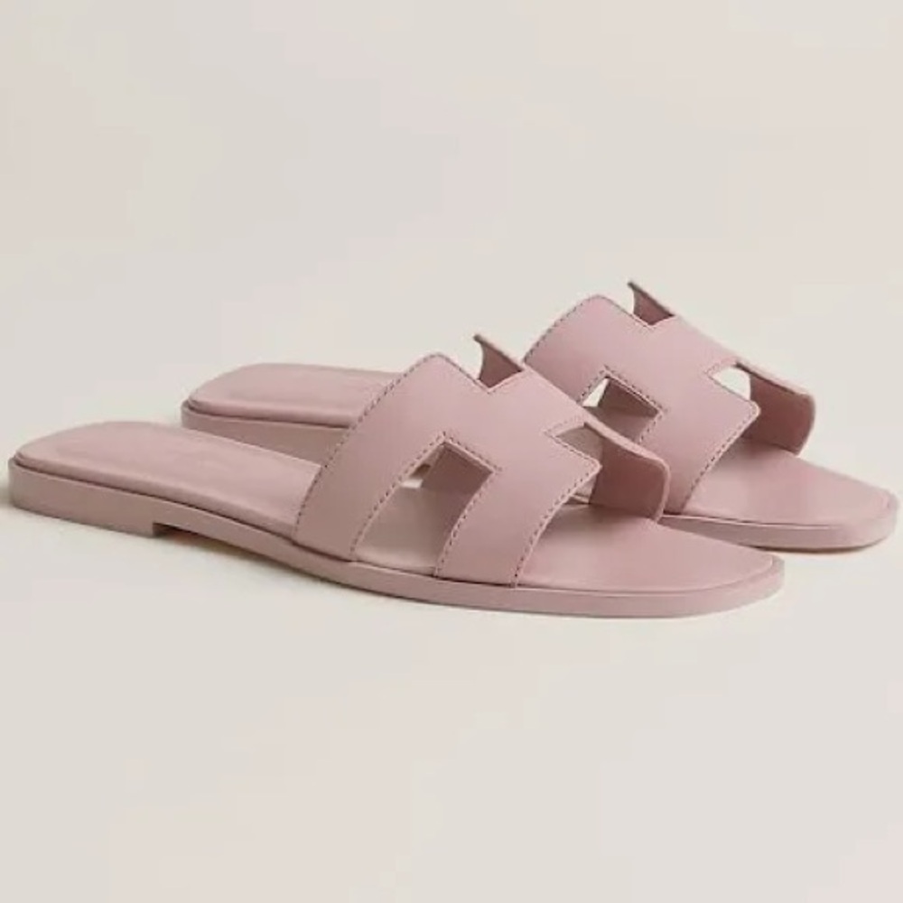 Hermes Blush Pink Slide Sandals